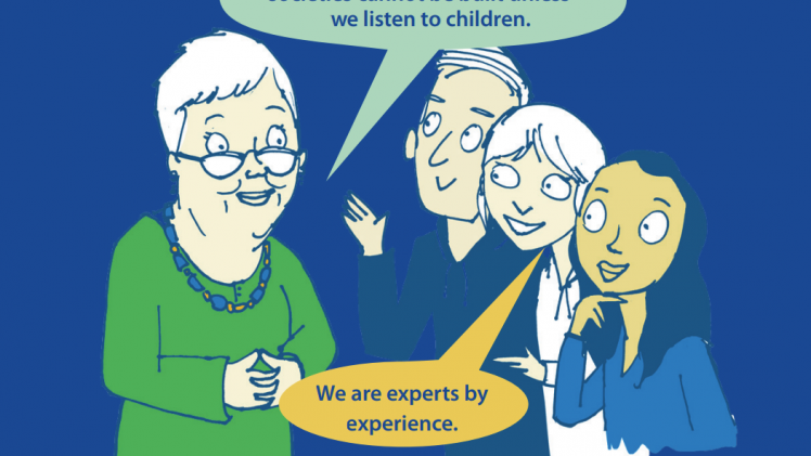 Children talking to politician about their expertise